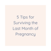 5 Tips for surviving the last month of Pregnancy