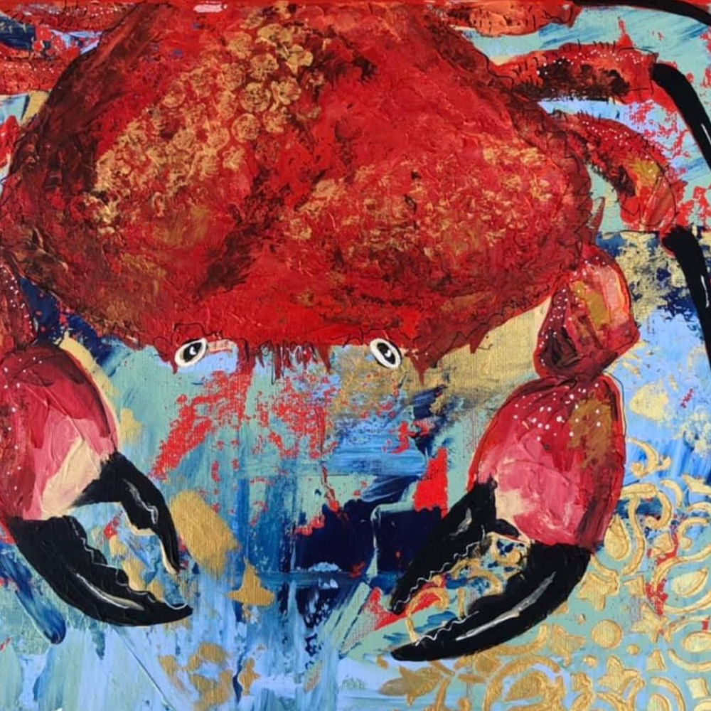 Crab Painted Card