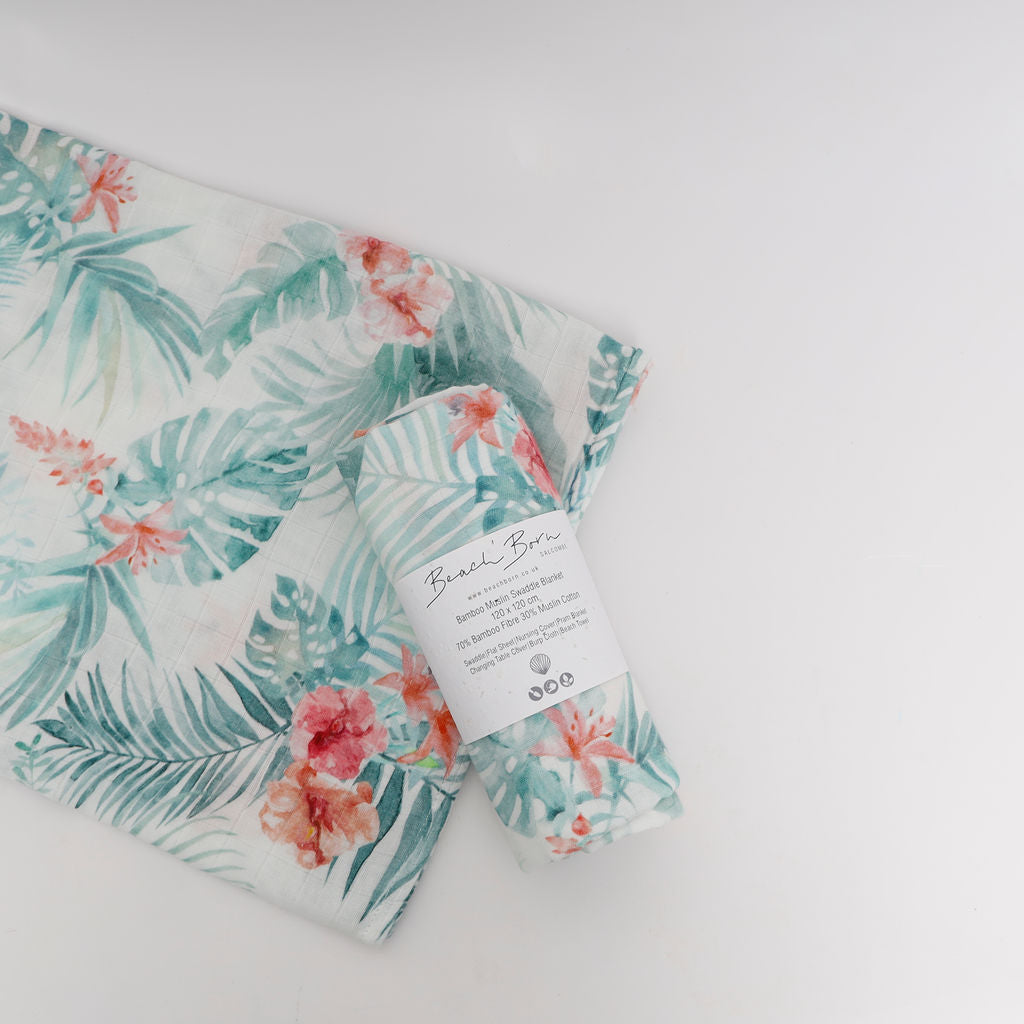 Tropical Extra Large Muslin / Swaddle Blanket